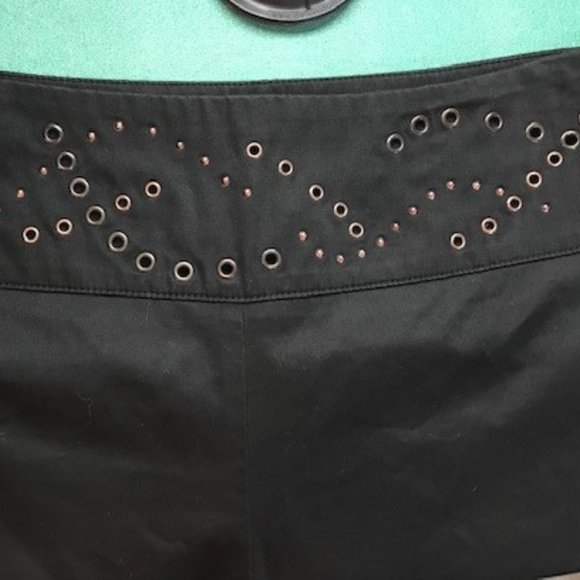 Laura Biagiotti Roma Black Side Zip Bootcut Pants Decorated Waist Italy Size 8 - Picture 6 of 9